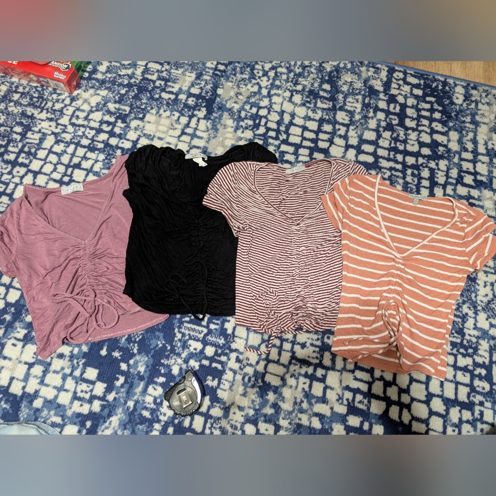 Lot Of 4 Tie Up Short Sleeve Shirts